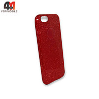Чехол Iphone 6/6S силиконовый с блестками, красного цвета
