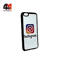 Чехол Iphone 6/6S силиконовый с рисунком, Instagram, белого цвета