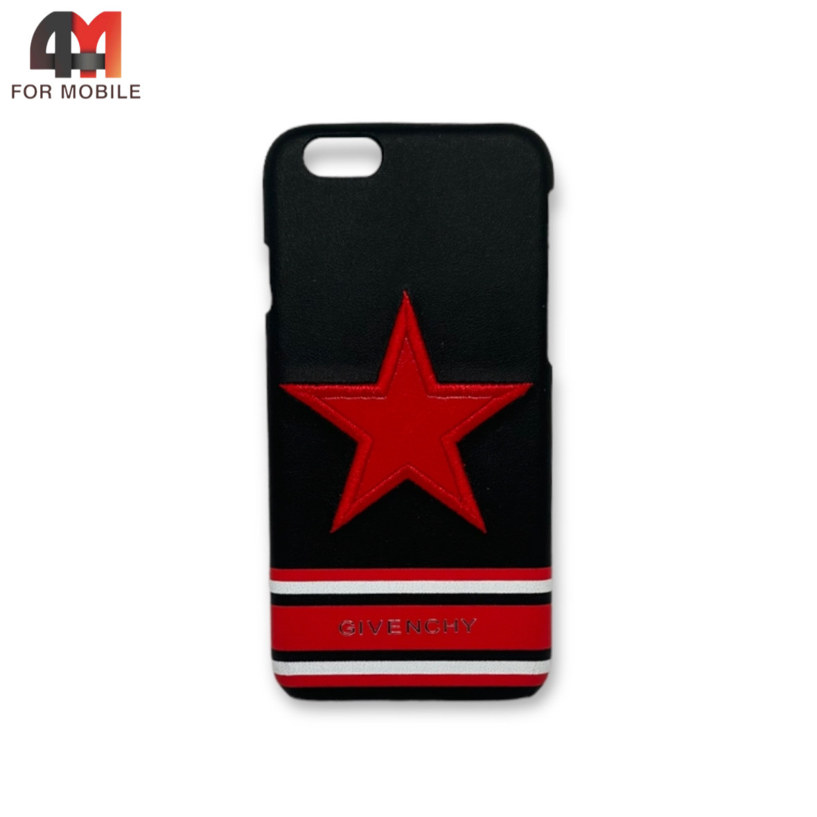 Чехол Iphone 6/6S пластиковый, под кожу, красно-черного цвета, Givenchy - фото 1 - id-p226617437