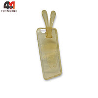 Чехол Iphone 6/6S силиконовый в форме зайца с ушами, золотого цвета