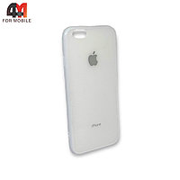 Чехол Iphone 6/6S силиконовый, глянцевый с логотипом, белого цвета
