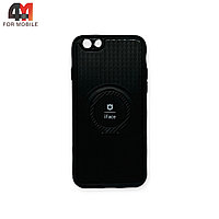 Чехол Iphone 6/6S силиконовый с кольцом, черного цвета, iFace