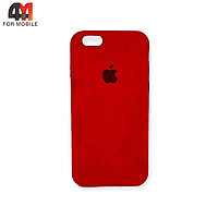 Чехол Iphone 6/6S пластиковый, Alcantara, красного цвета