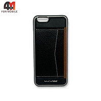 Чехол Iphone 6/6S пластиковый, ультратонкий с кармашком, черного цвета