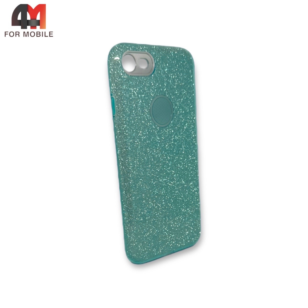 Чехол Iphone 7/8/SE 2020/SE 2022 силиконовый с блестками, зеленого цвета - фото 1 - id-p226617289