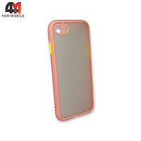 Чехол Iphone 7/8/SE 2020/SE 2022 пластиковый с усиленной рамкой, персикового цвета