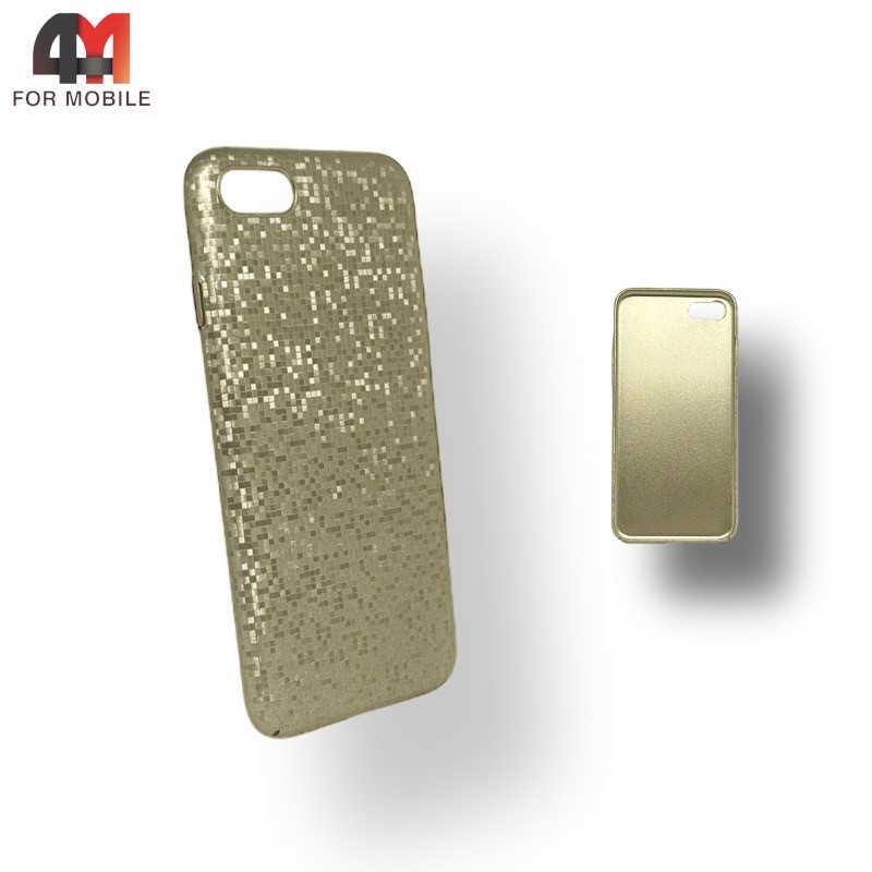 Чехол Iphone 7/8/SE 2020/SE 2022 пластиковый, мозаика, золотого цвета - фото 1 - id-p226619665