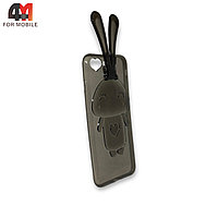 Чехол Iphone 7 Plus/8 Plus силиконовый, уши, черного цвета