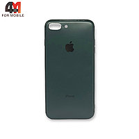 Чехол Iphone 7 Plus/8 Plus силиконовый, матовый с логотипом, темно-зеленого цвета, Hicool