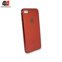 Чехол Iphone 7 Plus/8 Plus силиконовый, глянцевый с логотипом, оранжевого цвета, Hicool