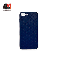 Чехол Iphone 7 Plus/8 Plus силиконовый с переплетом, синего цвета