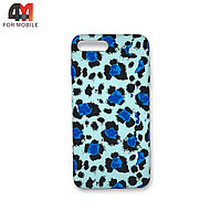 Чехол Iphone 7 Plus/8 Plus силиконовый с рисунком, леопардовый, ментолового цвета