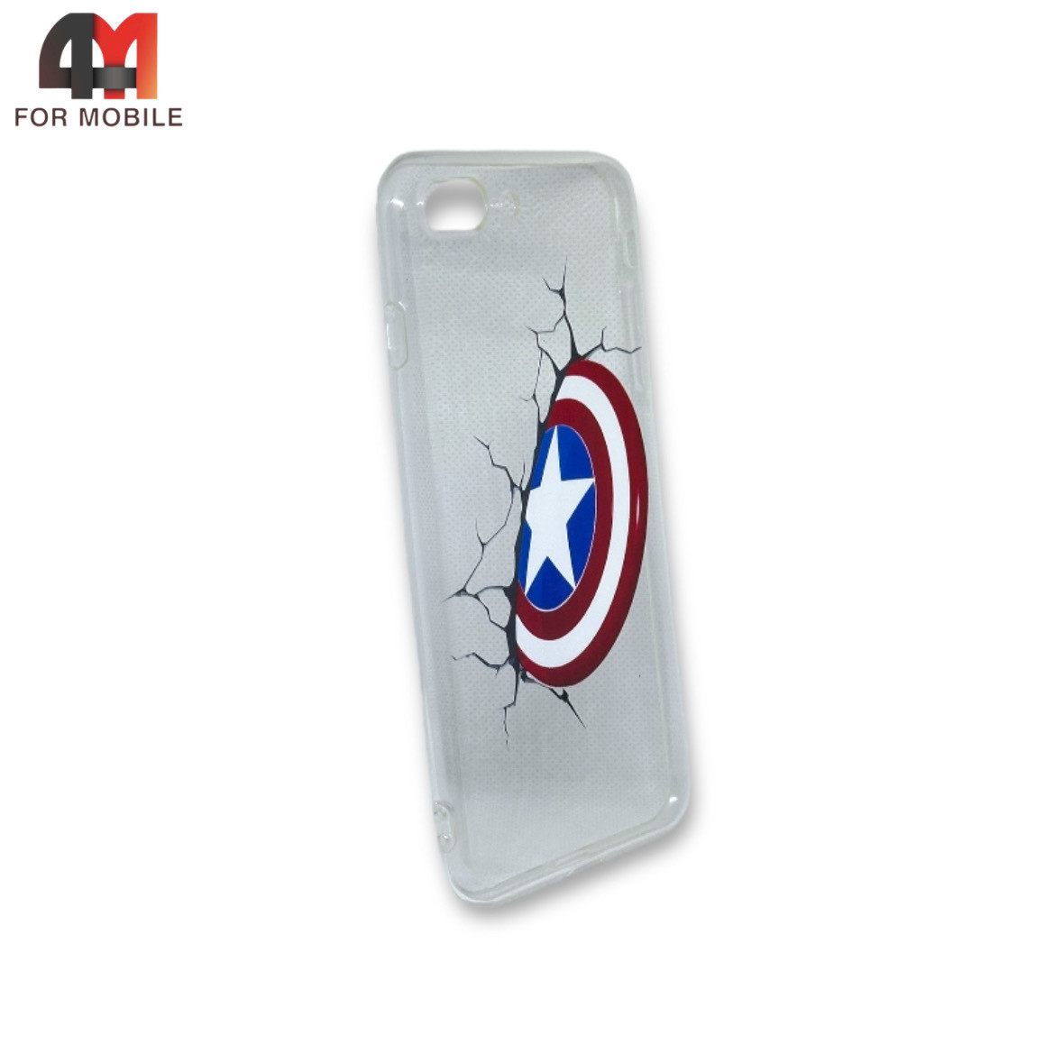 Чехол Iphone 7 Plus/8 Plus силиконовый с рисунком, Капитан Америка - фото 1 - id-p226620090