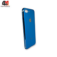 Чехол Iphone 7 Plus/8 Plus силиконовый, глянцевый с логотипом, голубого цвета, Hicool
