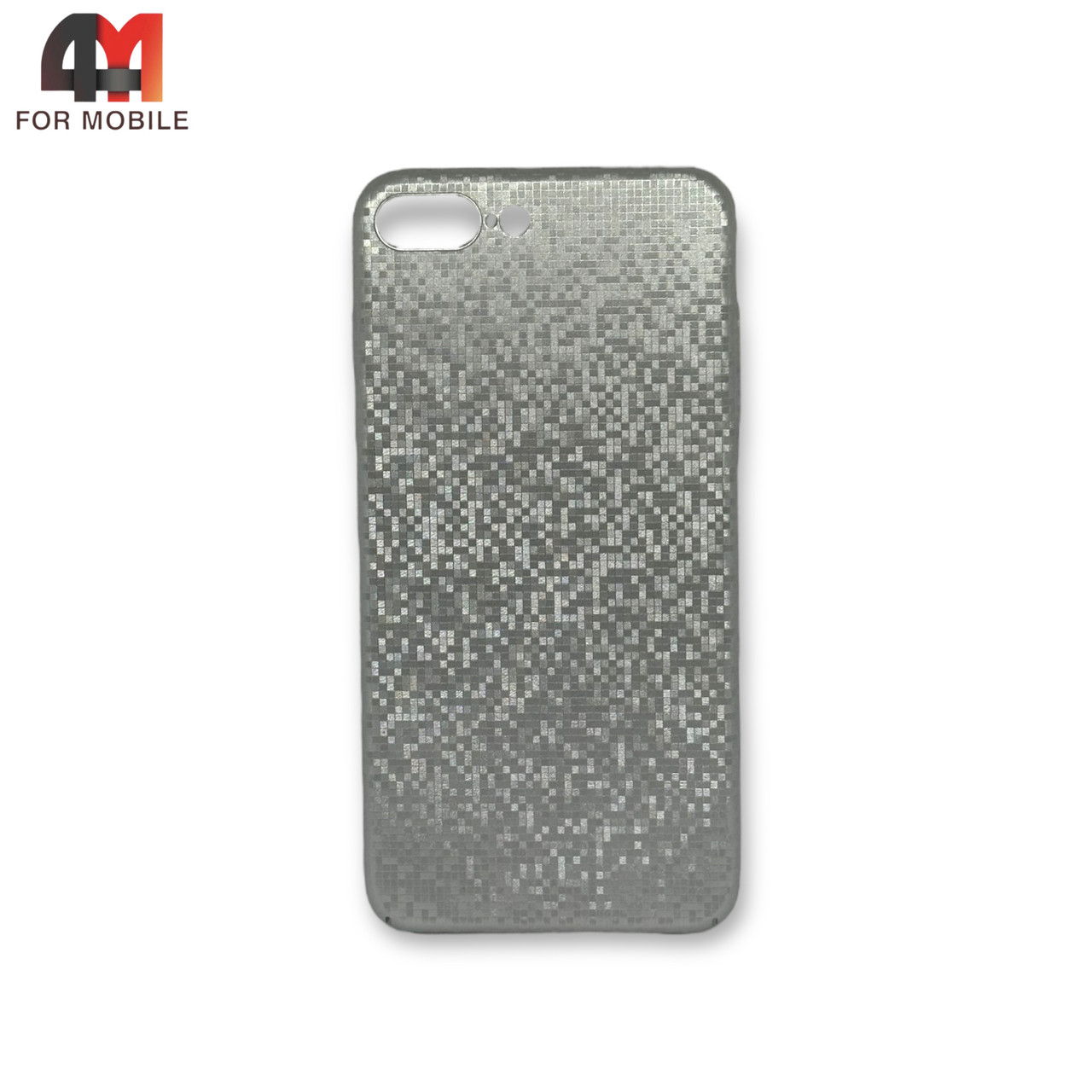Чехол Iphone 7 Plus/8 Plus пластиковый, мозаика, серебристого цвета - фото 1 - id-p226623842