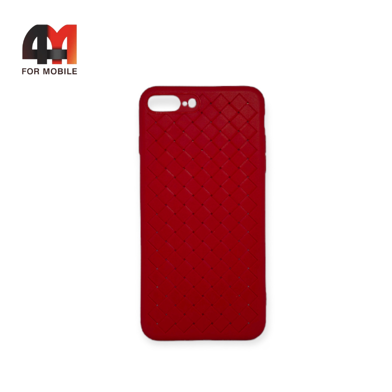 Чехол Iphone 7 Plus/8 Plus силиконовый с переплетом, красного цвета - фото 1 - id-p226618638