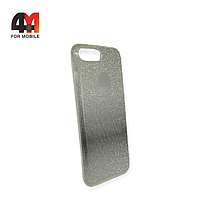 Чехол Iphone 7 Plus/8 Plus силиконовый с блестками и переходом, серебристого цвета