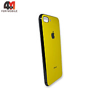 Чехол Iphone 7 Plus/8 Plus силиконовый, глянцевый с логотипом, желтого цвета, Hicool