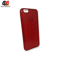 Чехол Iphone 6 Plus/6S Plus силиконовый с блестками , красного цвета