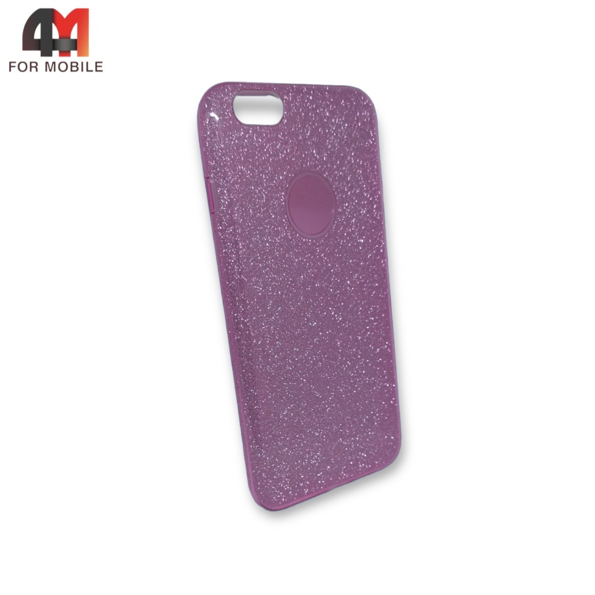 Чехол Iphone 6 Plus/6S Plus силиконовый с блестками , фиолетового цвета - фото 1 - id-p226617767