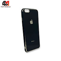 Чехол Iphone 6 Plus/6S Plus силиконовый, глянцевый с логотипом, черного цвета