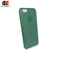 Чехол Iphone 6 Plus/6S Plus силиконовый с блестками , зеленого цвета