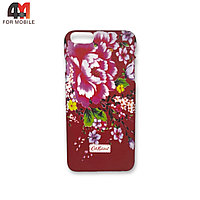 Чехол Iphone 6 Plus/6S Plus пластиковый с рисунком цветы, красного цвета