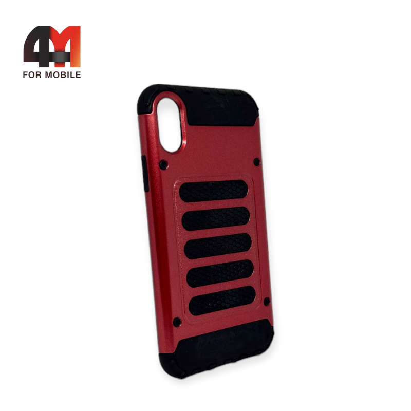 Чехол Iphone X/Xs пластиковый, противоударный, красного цвета, Spigen - фото 1 - id-p226624191
