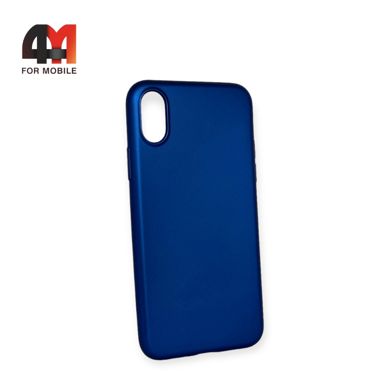 Чехол Iphone X/Xs силиконовый, матовый, синего цвета, Hoco - фото 1 - id-p226622683
