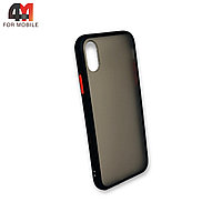 Чехол Iphone X/Xs пластиковый с усиленной рамкой, черного цвета