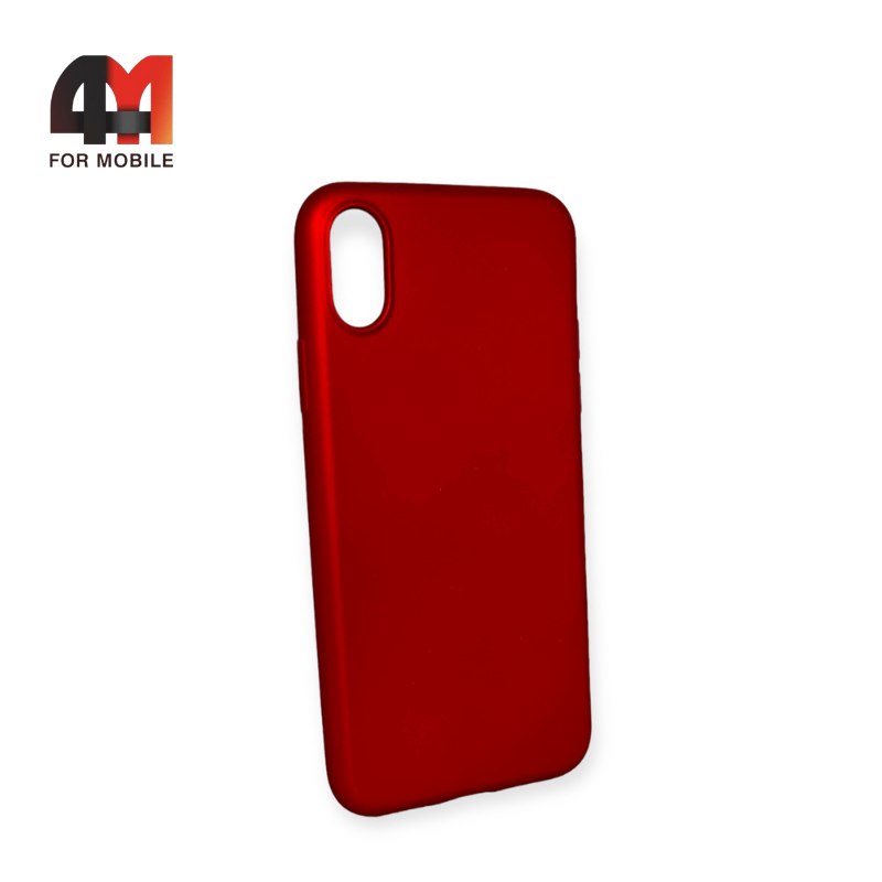 Чехол Iphone X/Xs силиконовый, матовый, красного цвета, Hoco - фото 1 - id-p226624219