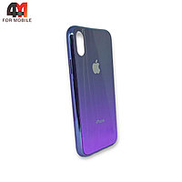 Чехол Iphone X/Xs пластиковый, хамелеон, фиолетового цвета