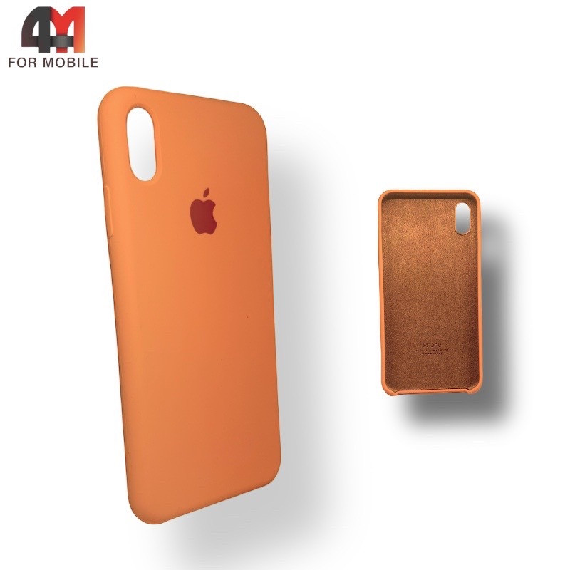 Чехол Iphone X/Xs Silicone Case, 2 тыквенного цвета - фото 1 - id-p226617490