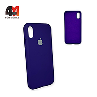 Чехол Iphone X/Xs Silicone Case с закрытым низом, фиолетового цвета