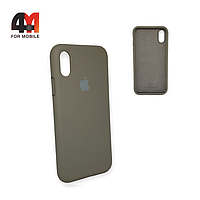 Чехол Iphone X/Xs Silicone Case с закрытым низом, светло-серого цвета