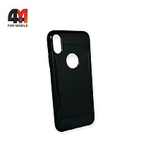 Чехол Iphone X/Xs силиконовый, усиленный, черного цвета