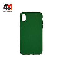 Чехол Iphone X/Xs силиконовый, матовый, зеленого цвета, Case