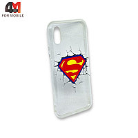 Чехол Iphone X/Xs силиконовый с рисунком, Superman