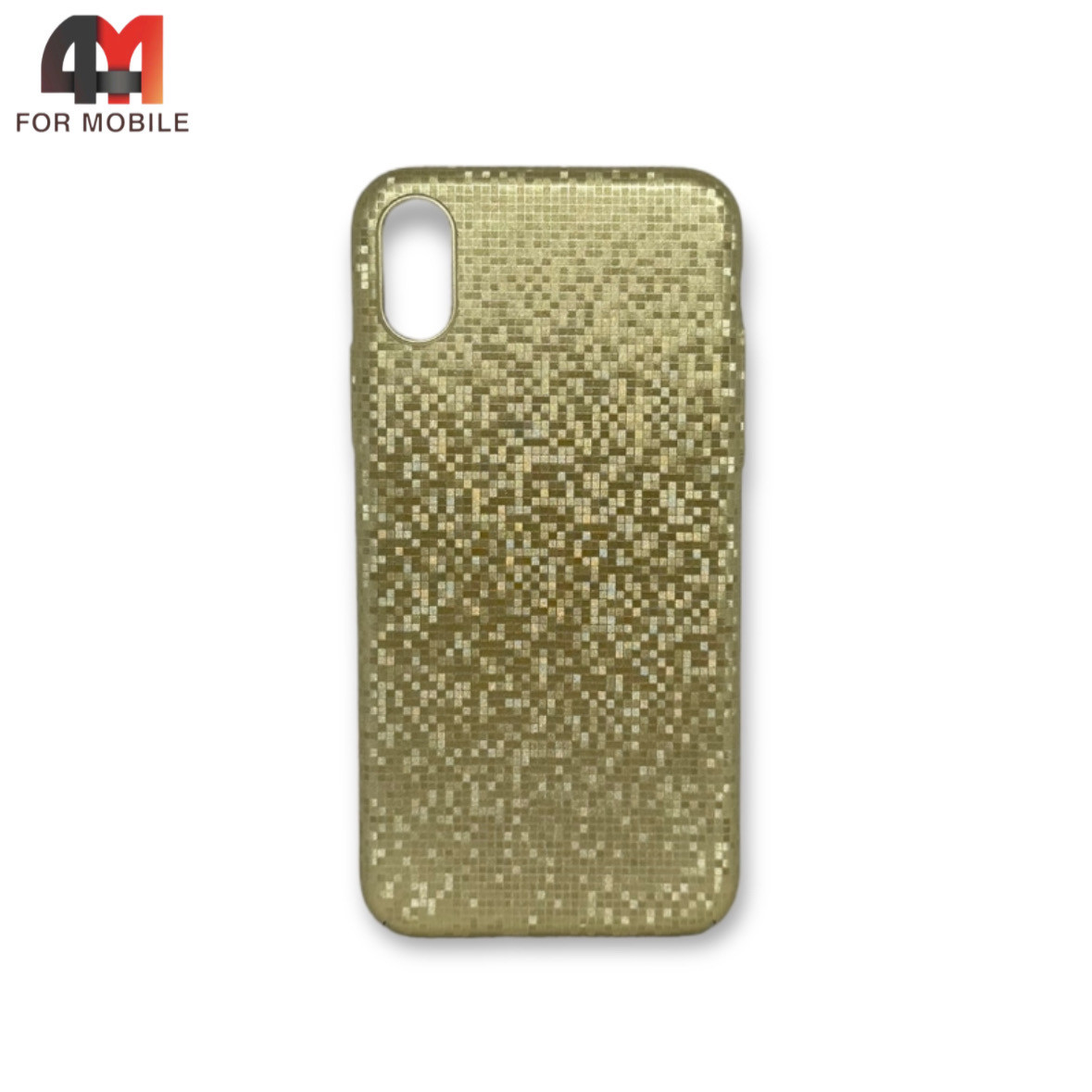 Чехол Iphone X/Xs пластик, мозаика, золотого цвета - фото 1 - id-p226624176