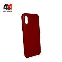 Чехол Iphone X/Xs пластиковый, Leather Case, красного цвета