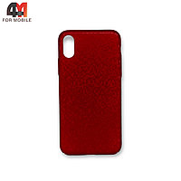 Чехол Iphone X/Xs пластик, мозаика, красного цвета