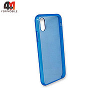 Чехол Iphone X/Xs пластиковый, Clear Case, голубого цвета