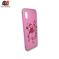Чехол Iphone X/Xs силиконовый с рисунком, фламинго