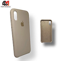Чехол Iphone X/Xs Silicone Case, 7 светло-коричневого цвета
