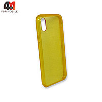 Чехол Iphone X/Xs пластиковый, Clear Case, желтого цвета