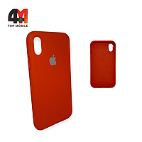 Чехол Iphone X/Xs Silicone Case с закрытым низом, оранжевого цвета