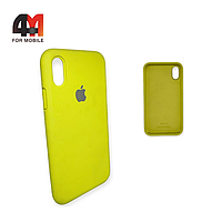 Чехол Iphone X/Xs Silicone Case с закрытым низом, желтого цвета
