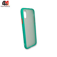 Чехол Iphone X/Xs пластиковый с усиленной рамкой, мятного цвета