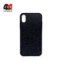Чехол Iphone X/Xs пластик, мозаика, черного цвета