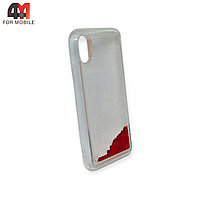 Чехол Iphone X/Xs силиконовый, водичка, красного цвета